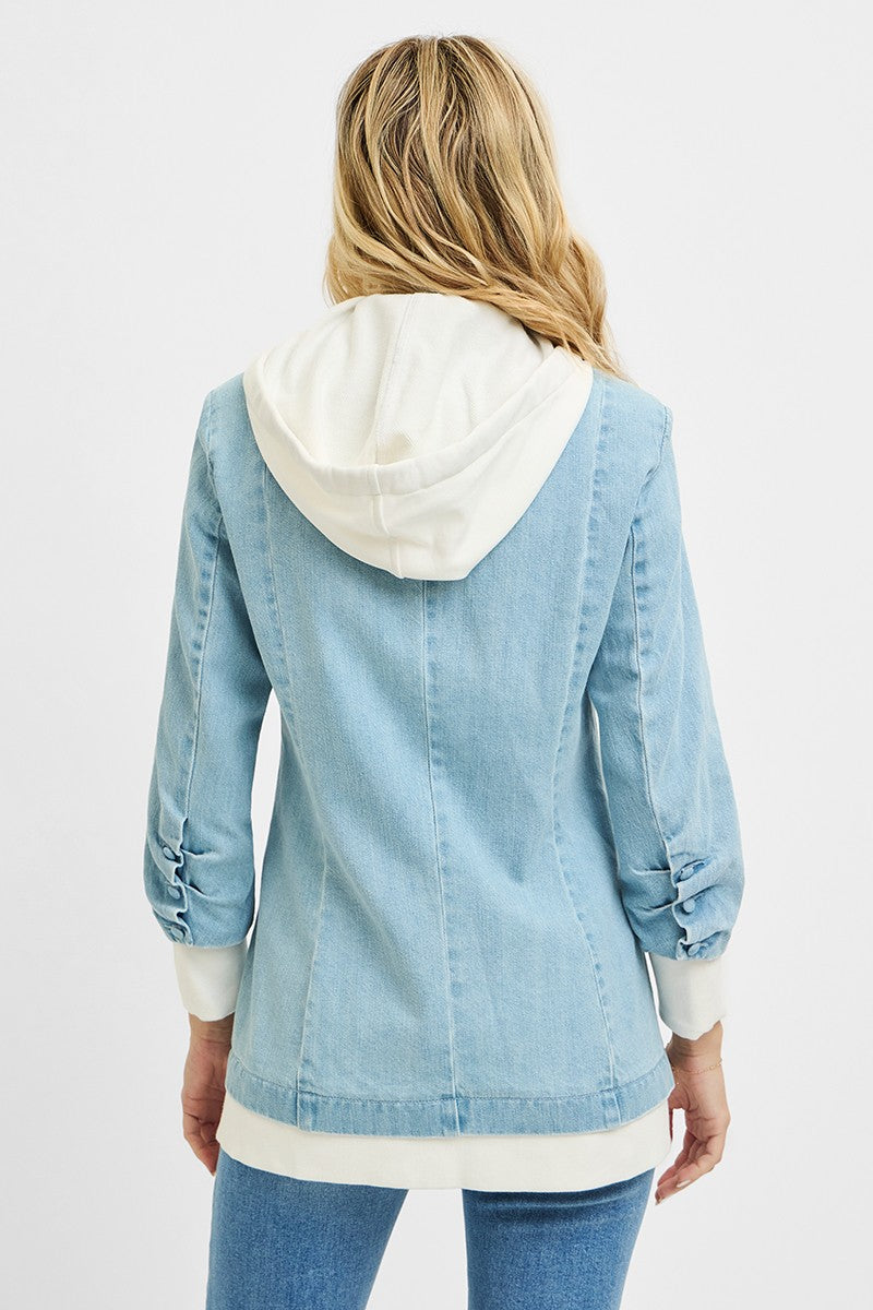 RISEN One Button Blazer with Hoodie Jacket