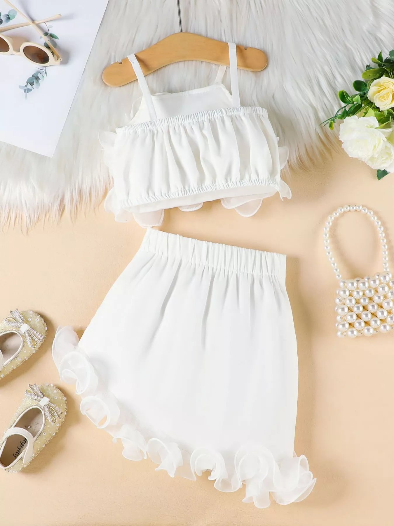 Children's Ruffled Trim Cami Top & Skirt Set