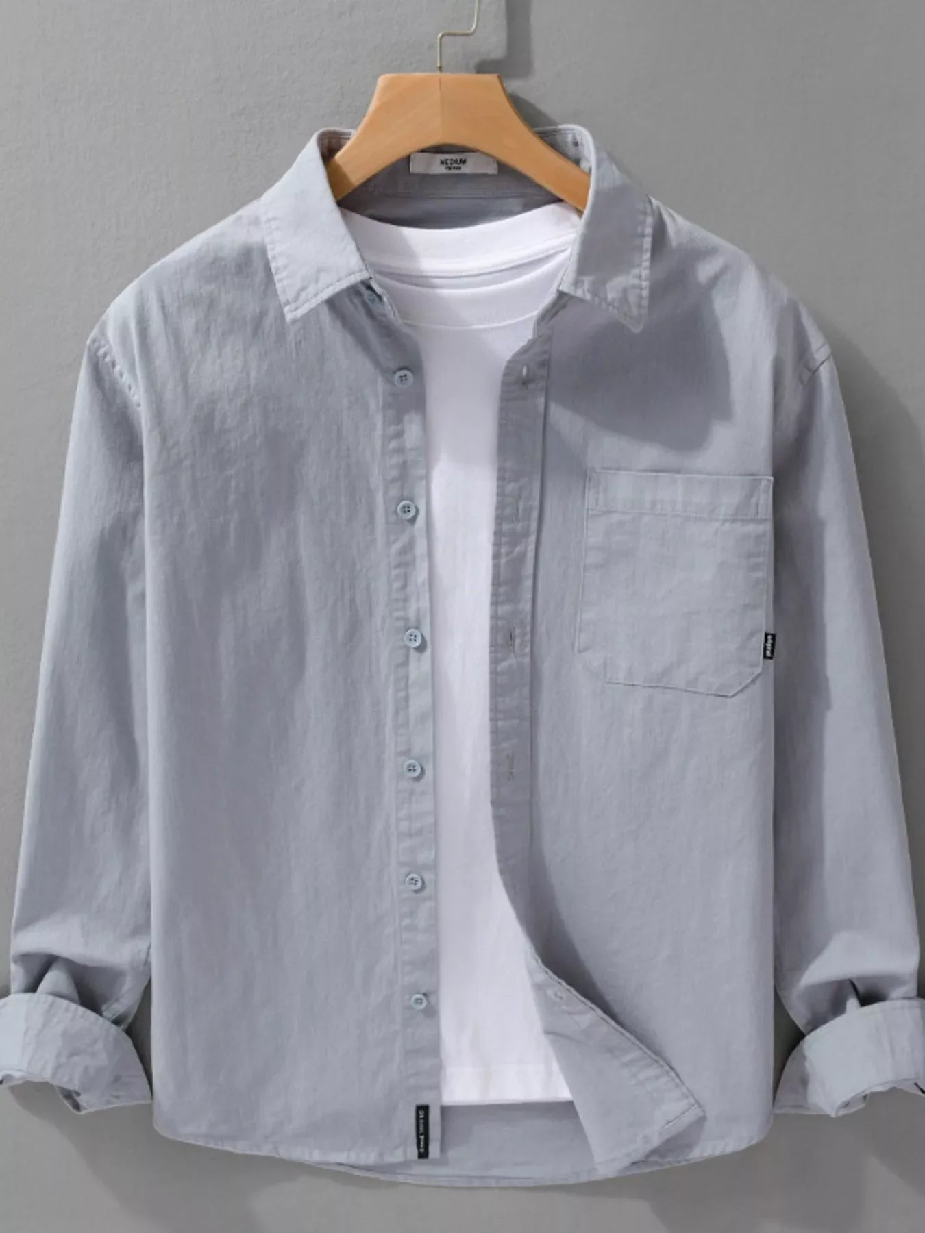 Men's Plus Size Button Up Long Sleeve Shirt