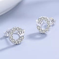 Crown Circle Stud Earrings