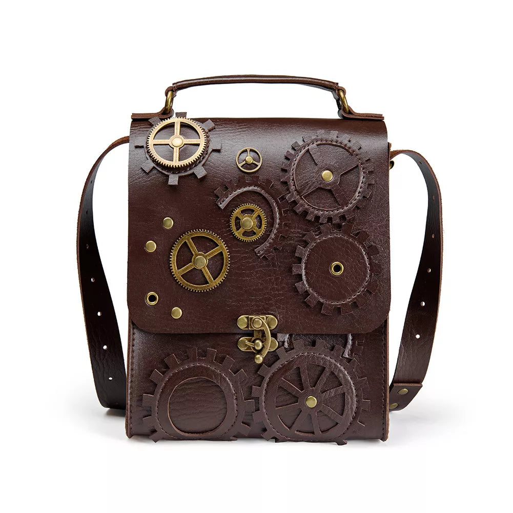 Steampunk Gear Decorated Crossbody Bag