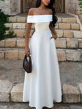Off-Shoulder A-Line Maxi Dress