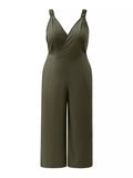 Plus Size Smocked Wide Leg Jumpsuit