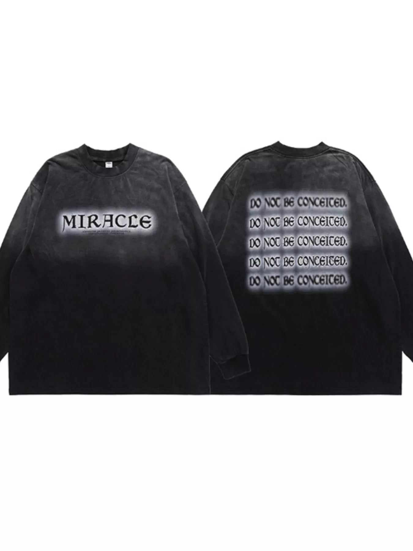 Men's Letter Round Neck Long Sleeve T-Shirt