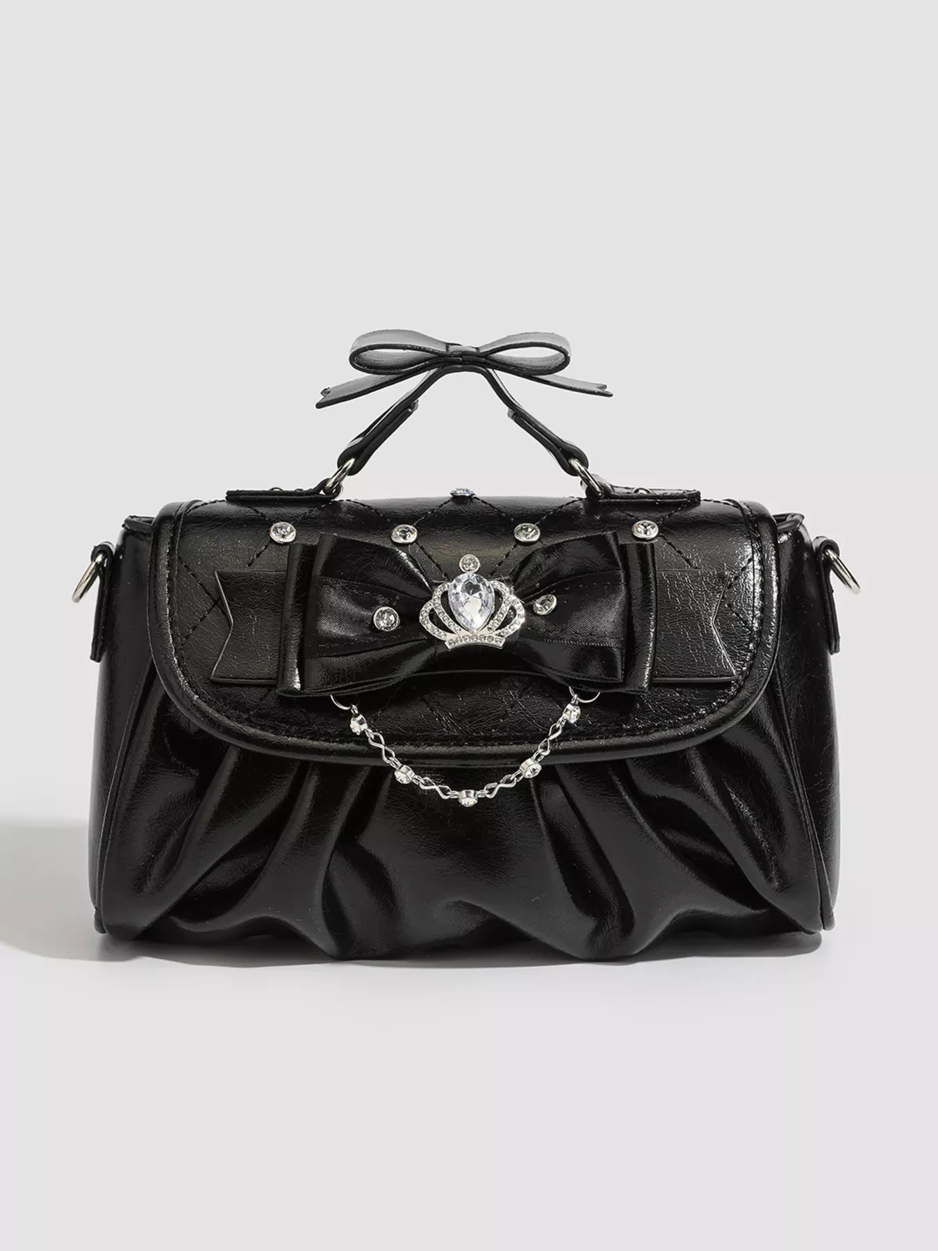 Ruched Bow Crossbody Bag
