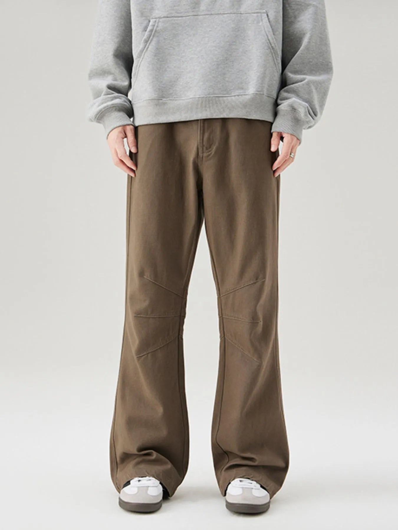 Men's High Waist Ruched Bootcut Baggy Pants