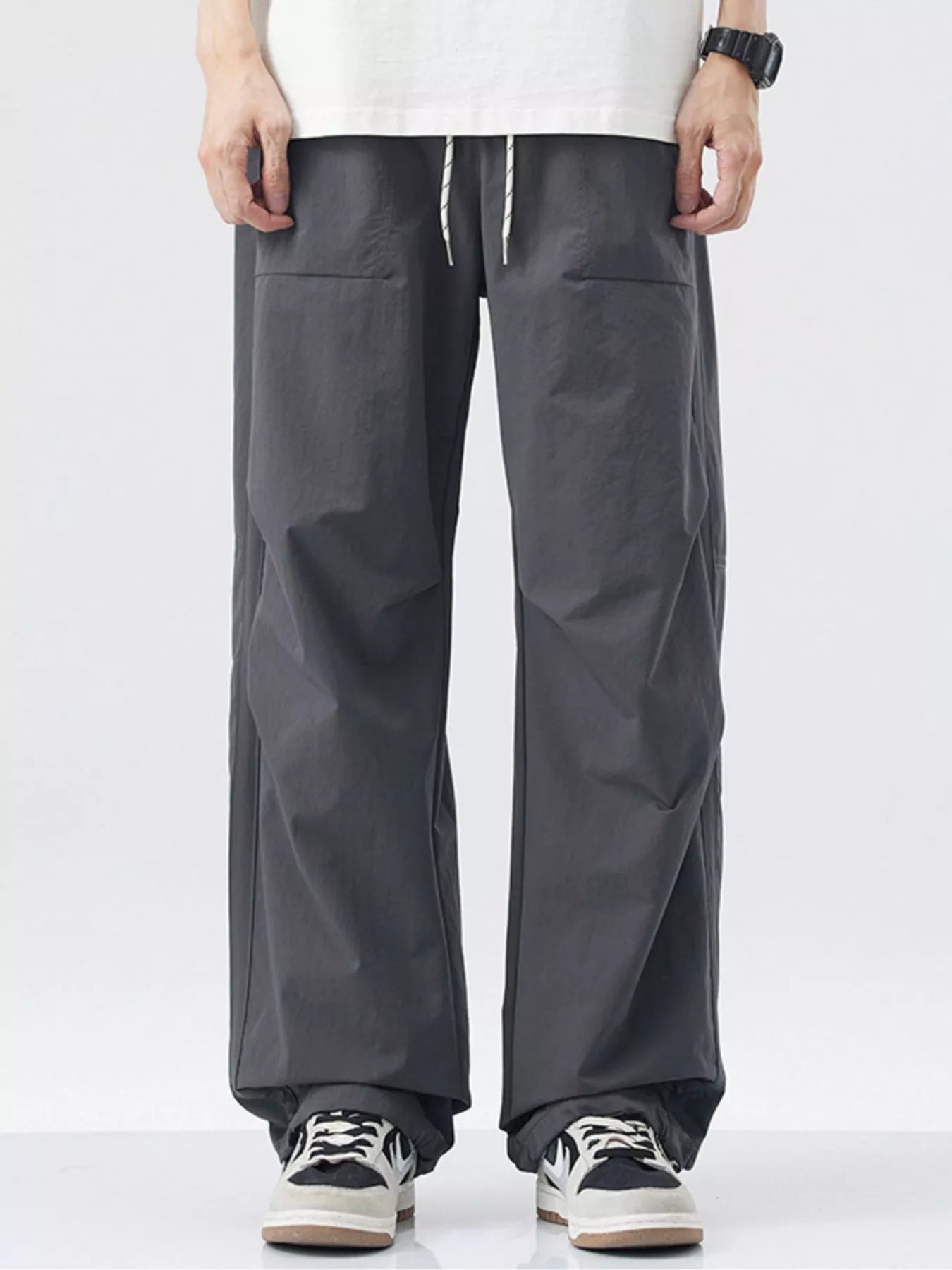 Men's Loose-Fit Drawstring Wide Leg Pants