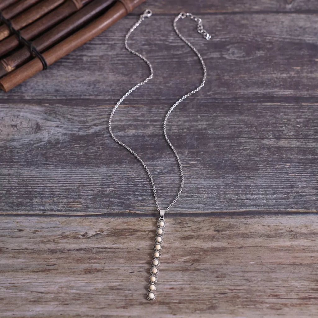 Vintage Style Beaded Bar Necklace
