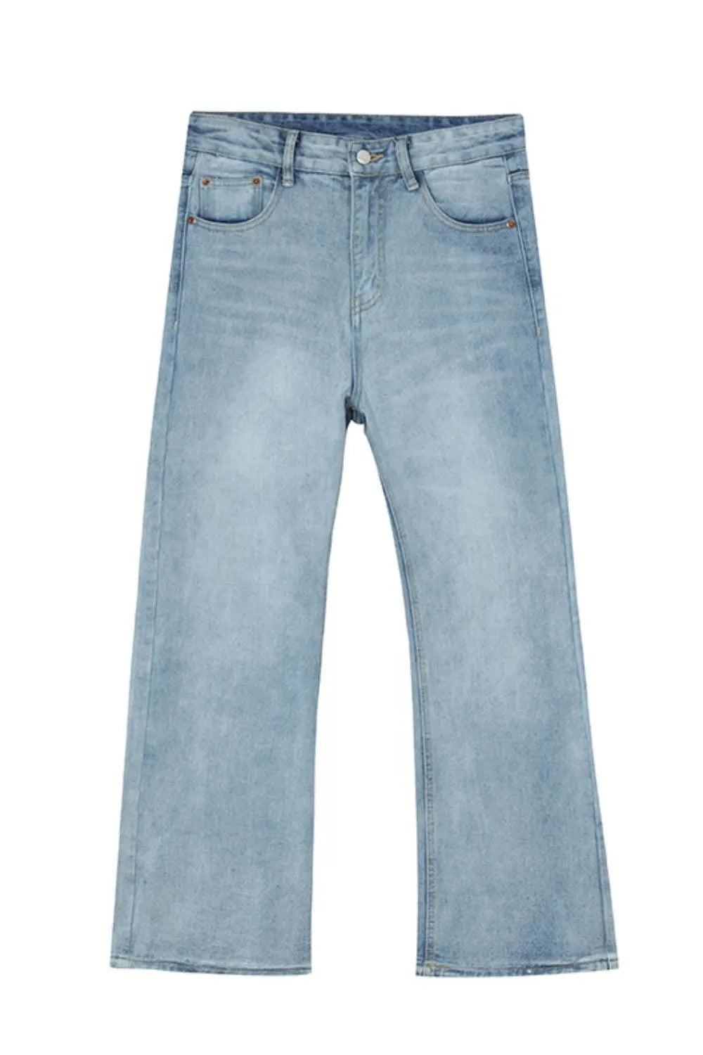 Men's Vintage Wash Straight Leg Jeans with Pockets