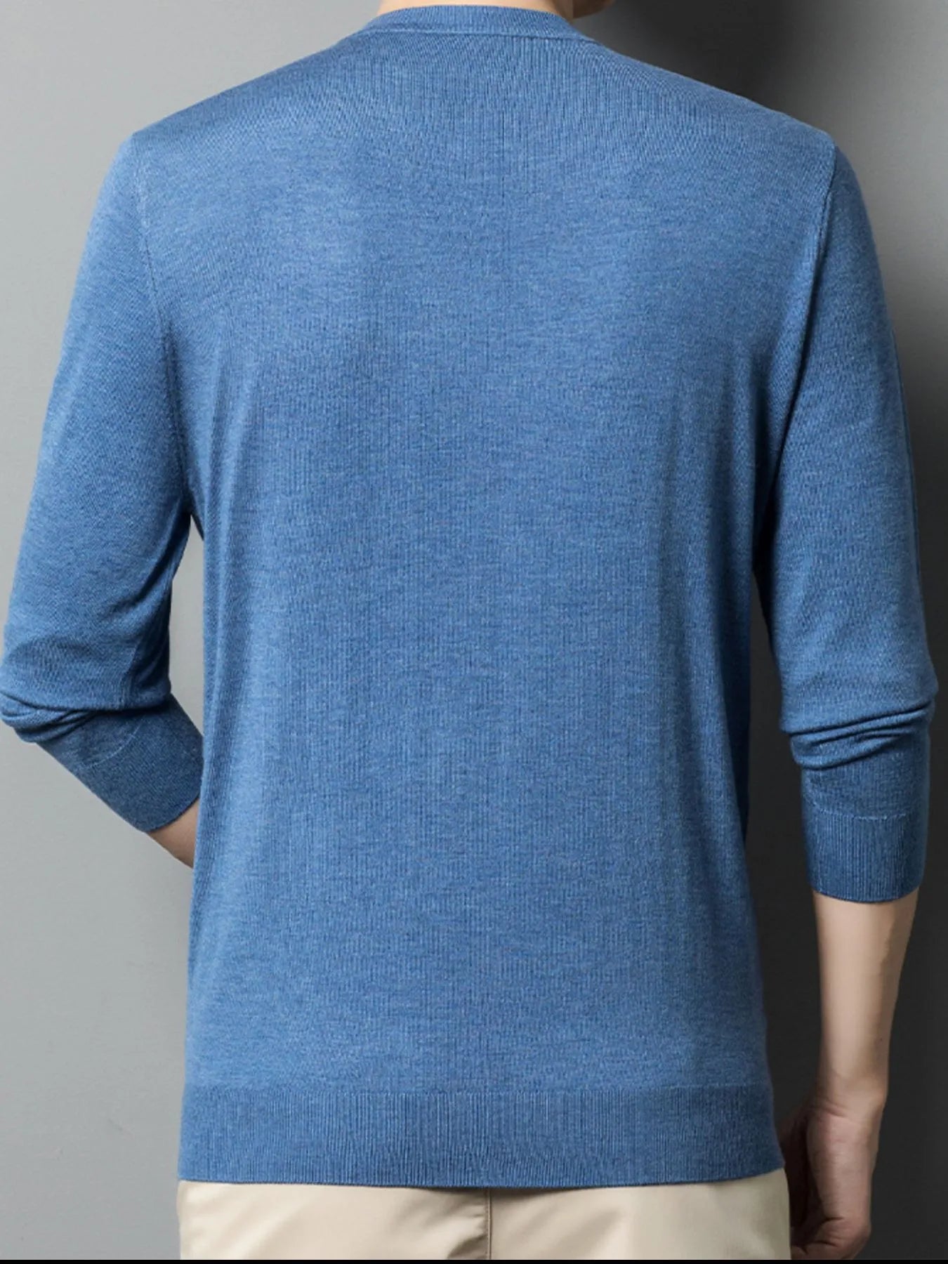 Men's Plus Size Round Neck Long Sleeve Sweater
