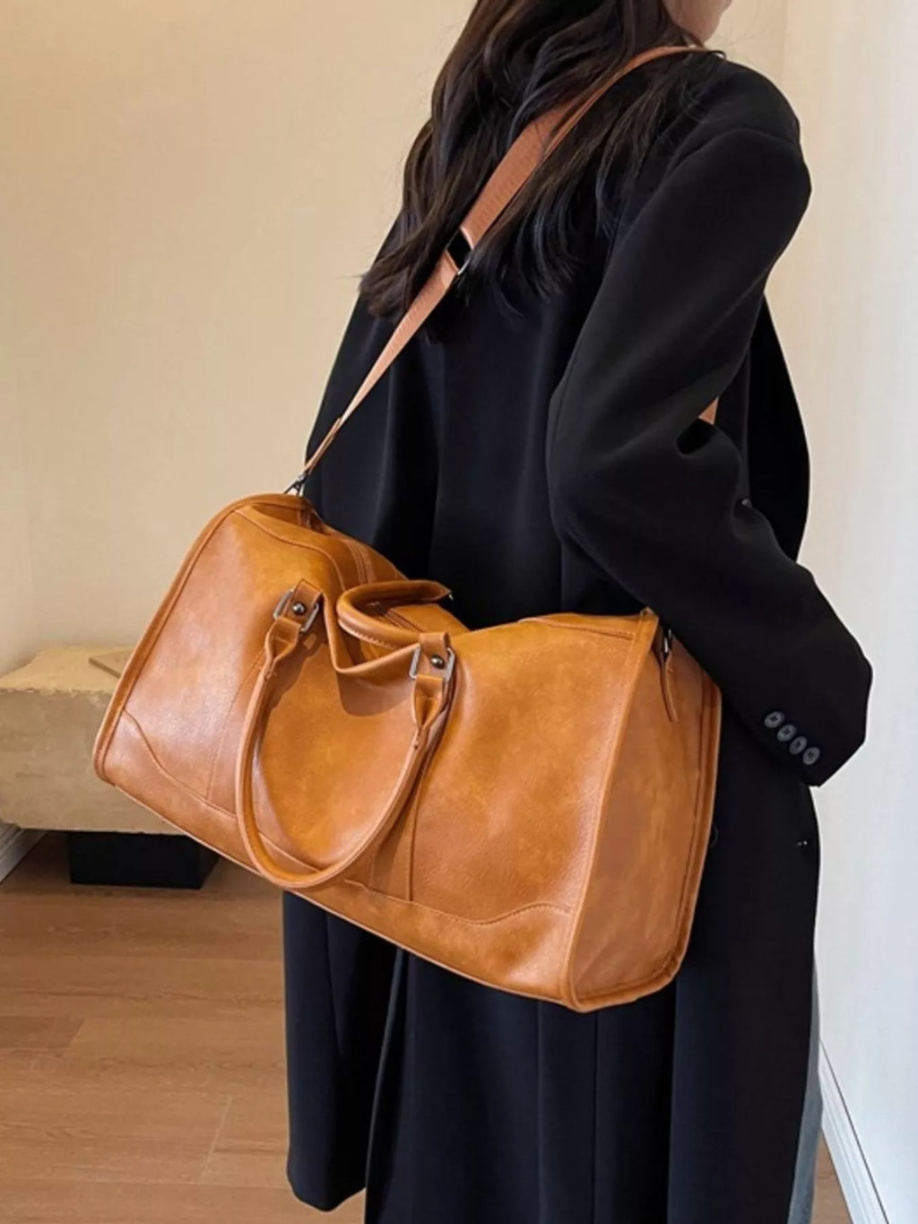 Vintage Leather Duffle Bag