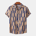 Men's Plus Size Printed Button Up Short Sleeve Shirt