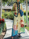 Printed Collared Neck Shirt and Wide Leg Pants Set