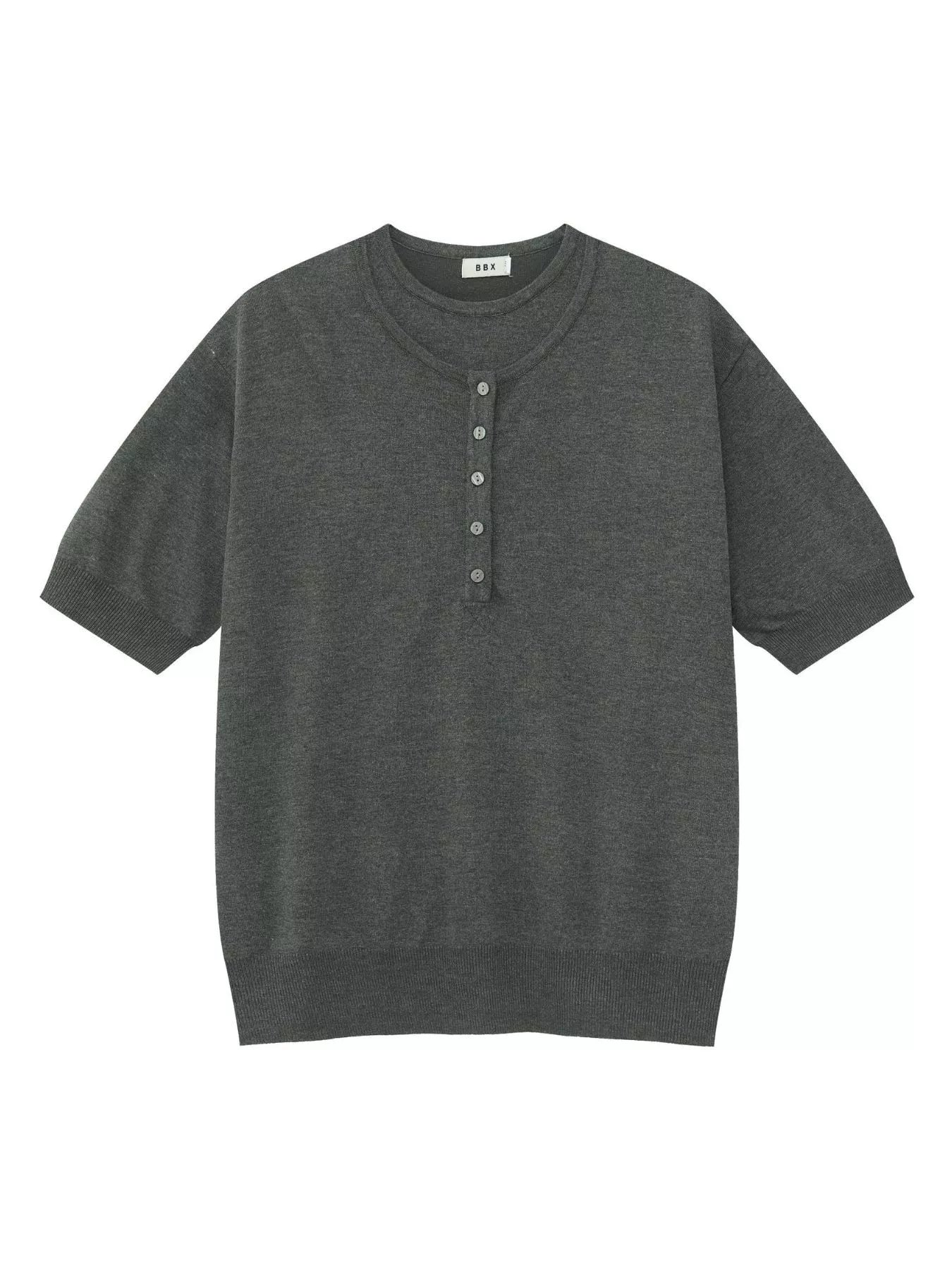 Men's Henley T-Shirt with Button Detail