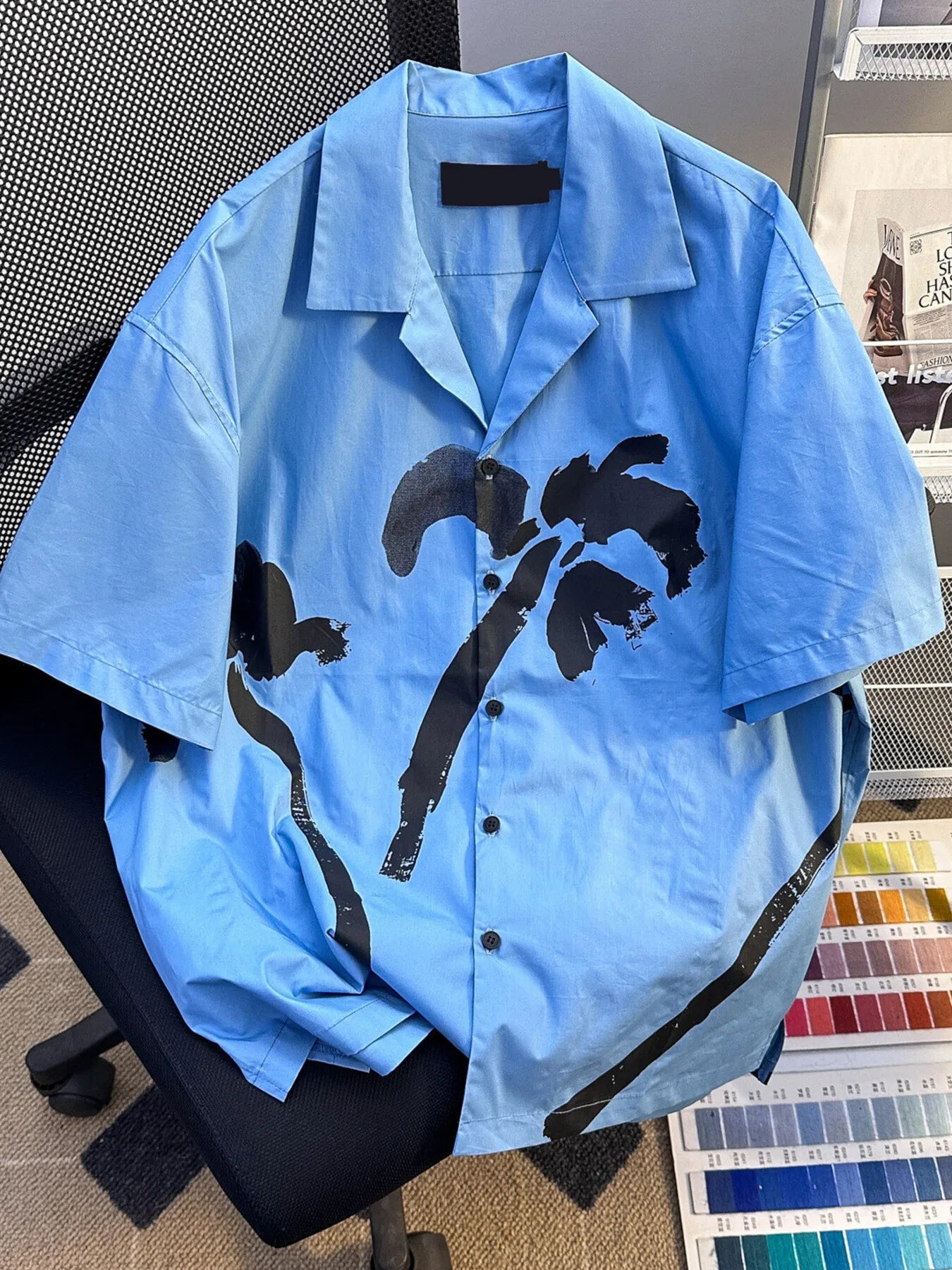 Men's Plus Size Short Sleeve Button-Up Shirt