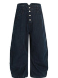 Men's Washed Button Fly Curved Jeans