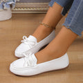 Bow Decor Round Toe Slip-Ons
