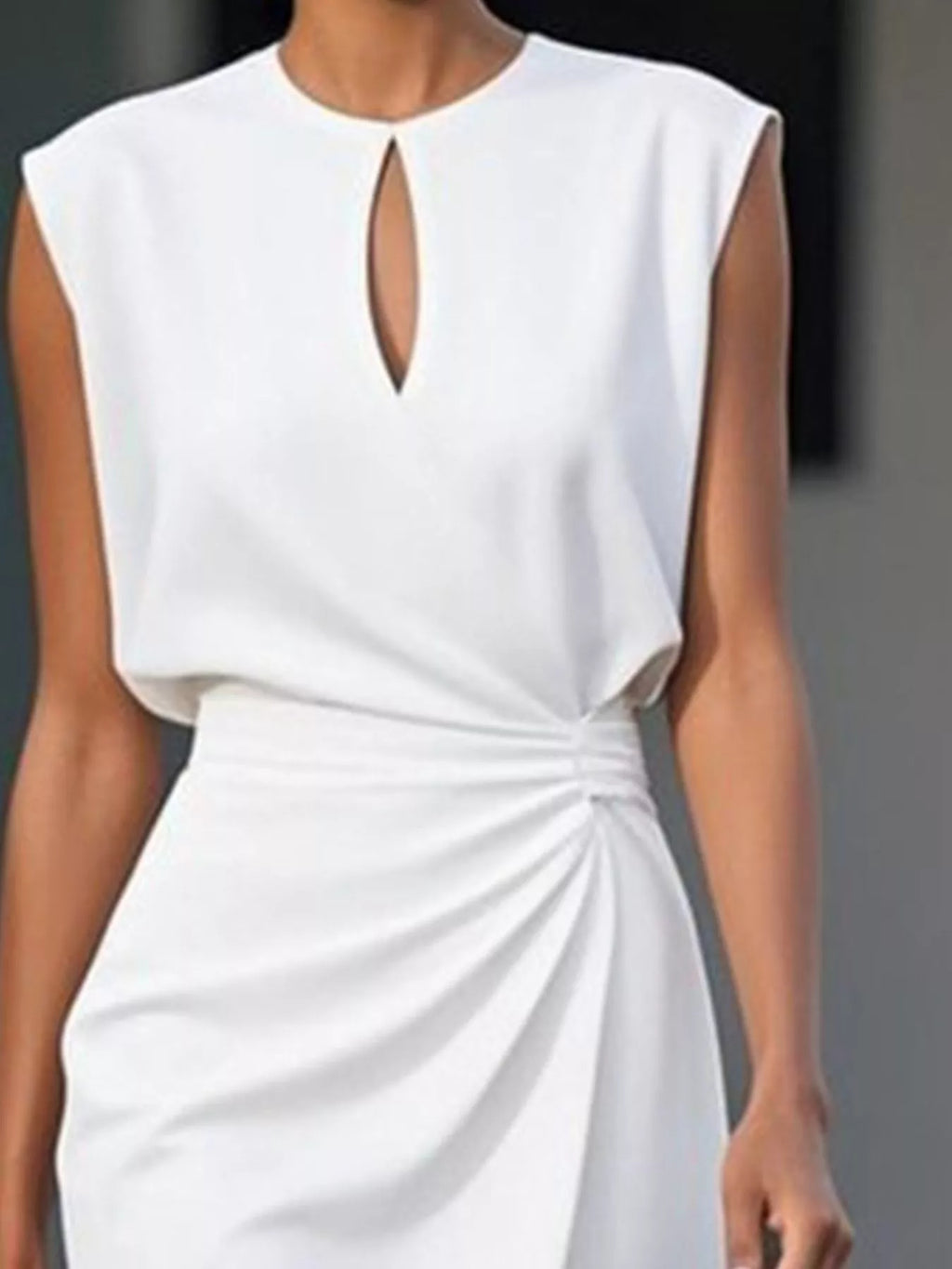 Ruched Waist Sleeveless Dress