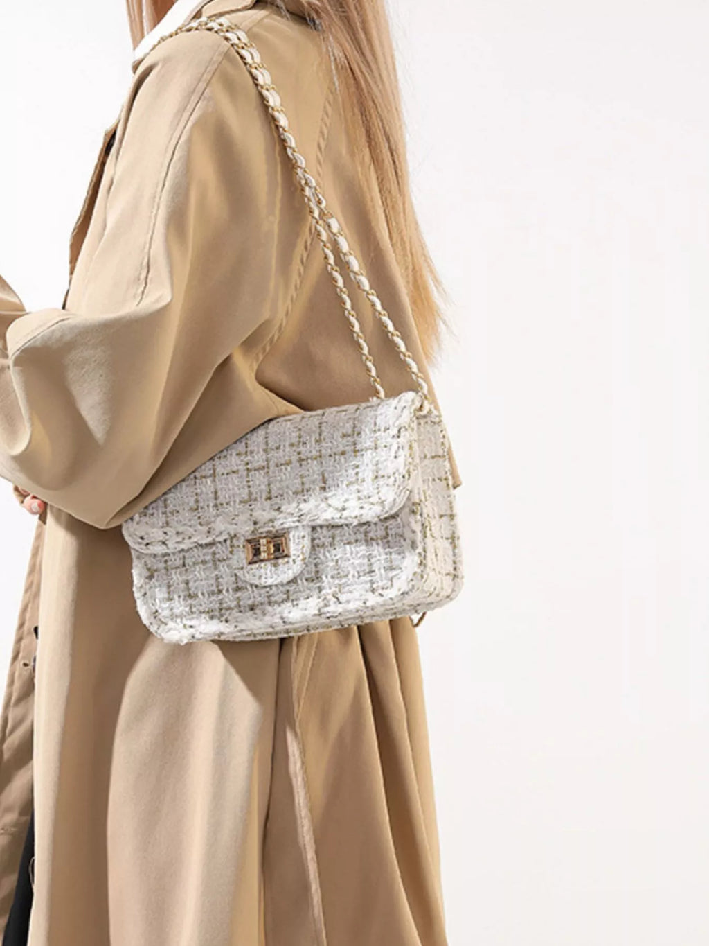 Tweed Flap Crossbody Bag