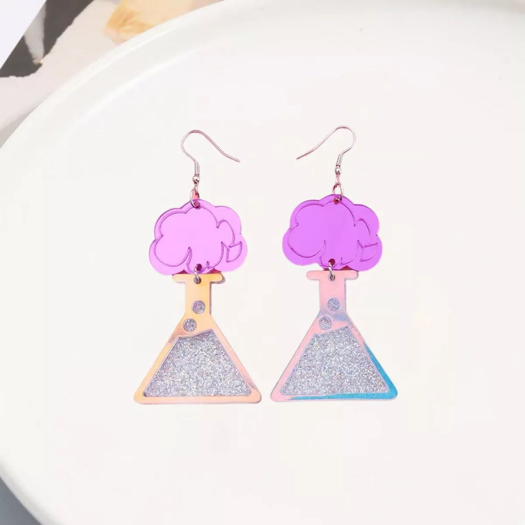 Funky Science Beaker Dangle Earrings