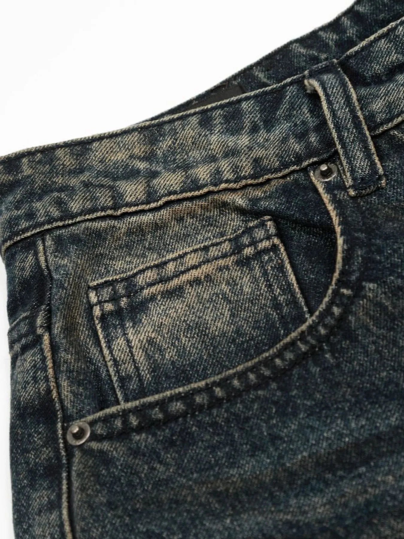 Men's Vintage Wash Wide Leg Capri Jeans