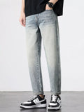 Men's Vintage Distressed Straight Leg Jeans