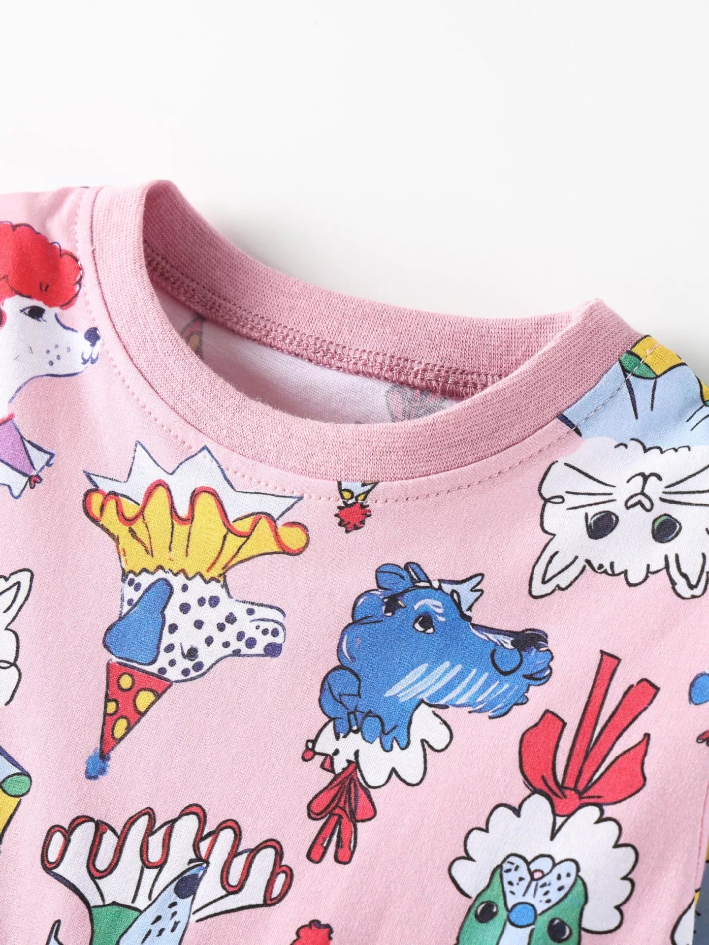 Children's Cartoon Print Short Sleeve Dress