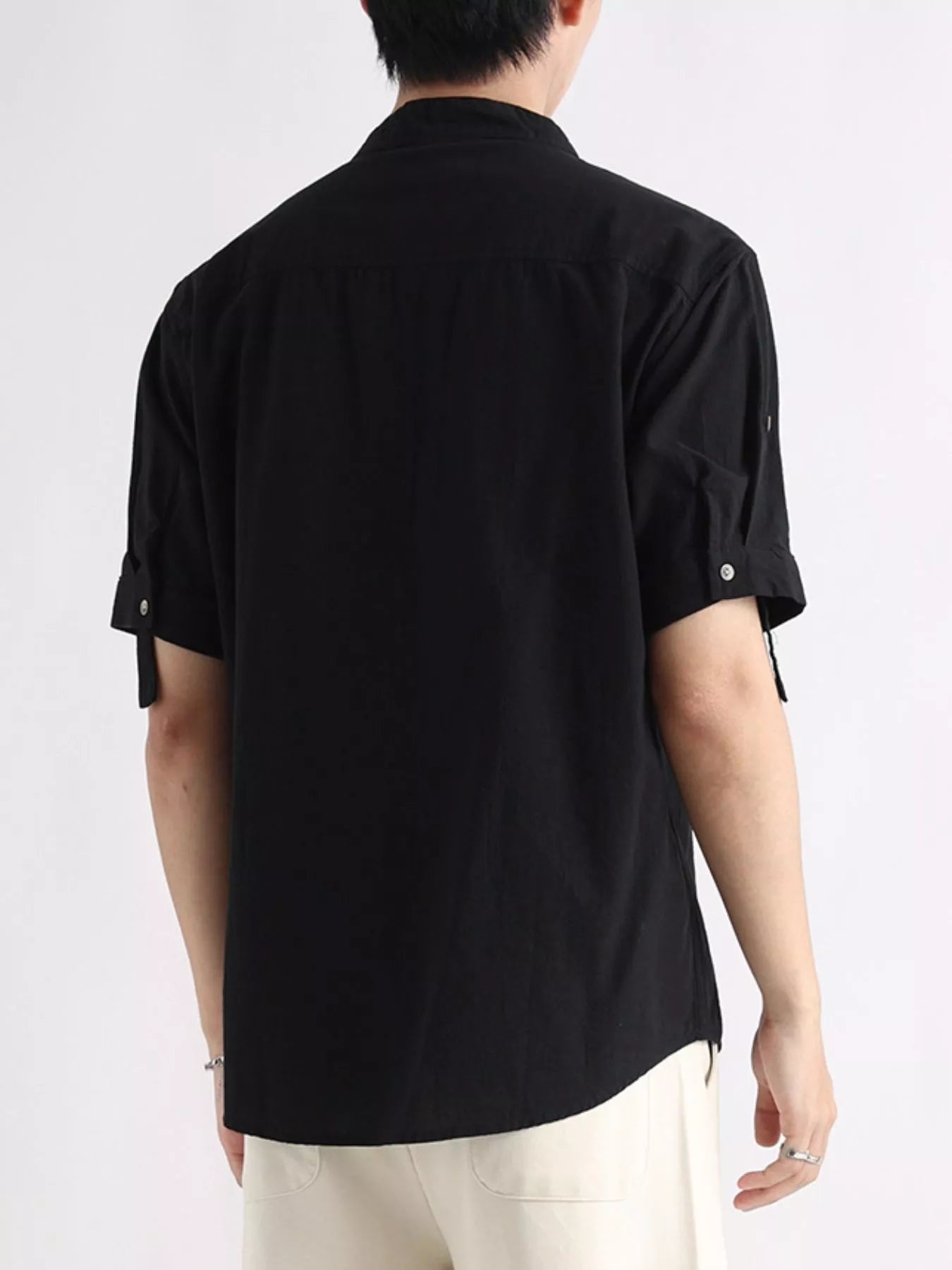 Men's Plus Size Button Detail Short Sleeve Shirt