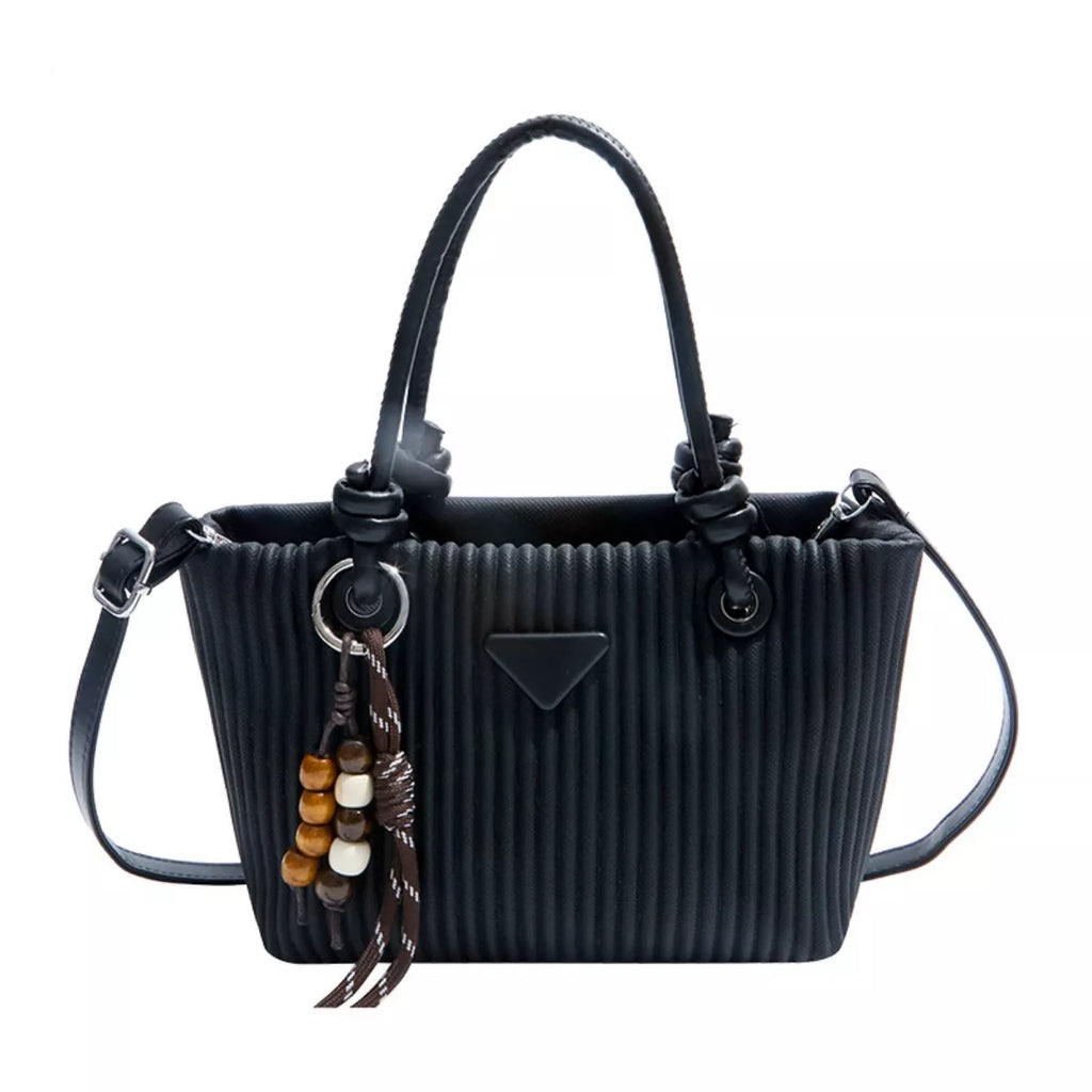 Textured Crossbody Bag with Top Handle
