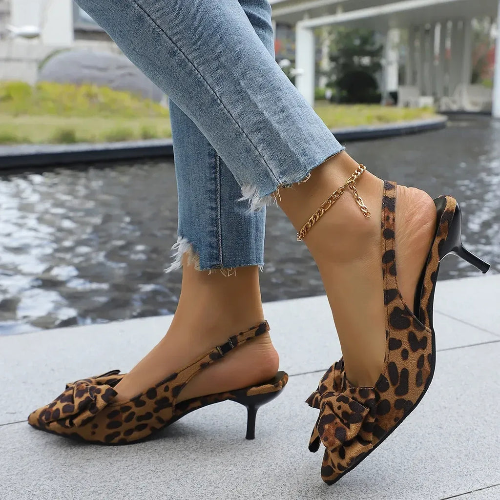 Bow Point Toe Kitten Heels Pumps