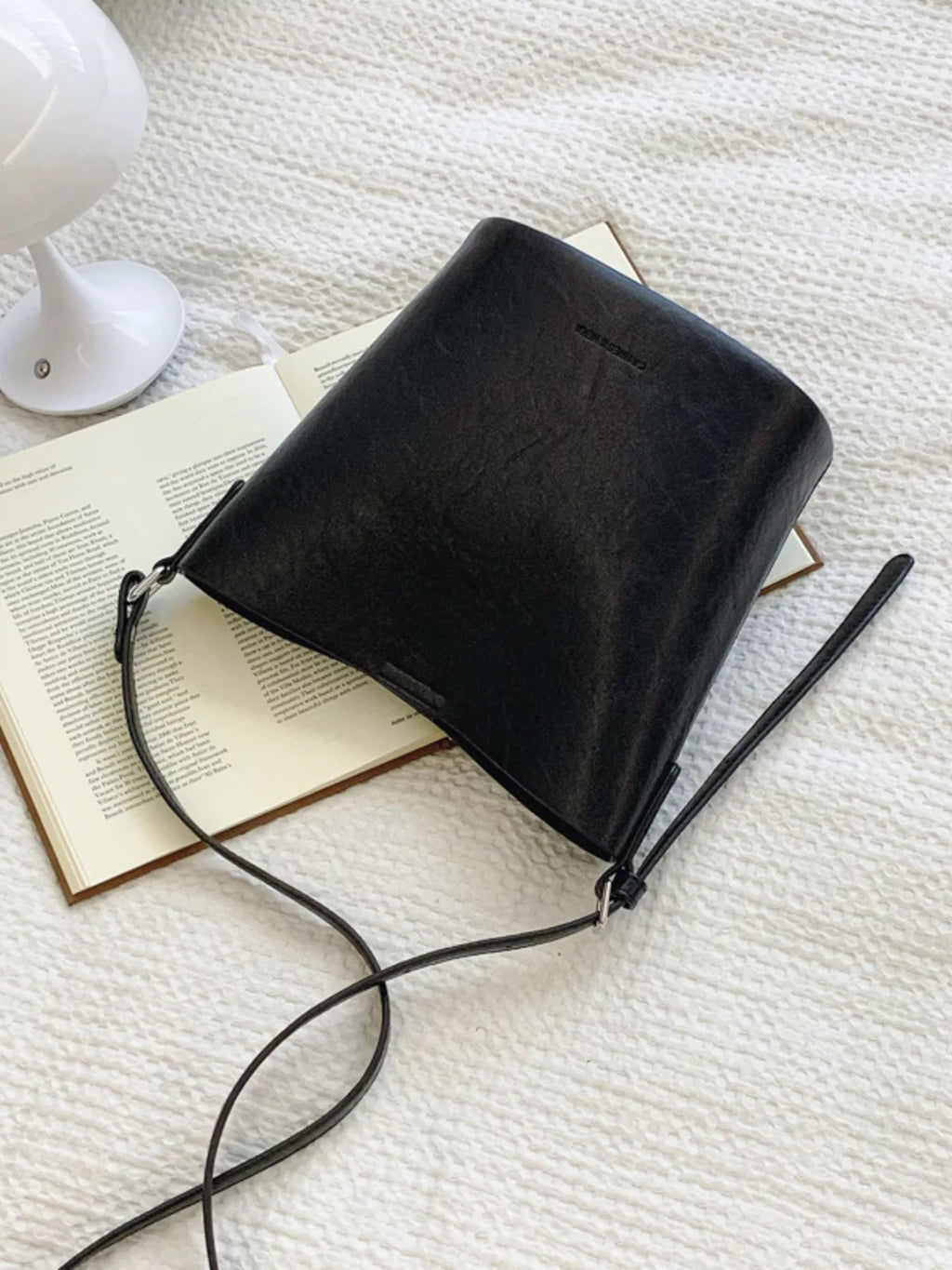 Leather Bucket Crossbody Bag