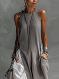 Two-Tone Sleeveless Maxi Dress