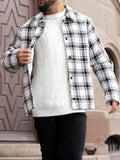 Men's Plus Size Plaid Button Up Long Sleeve Shirt