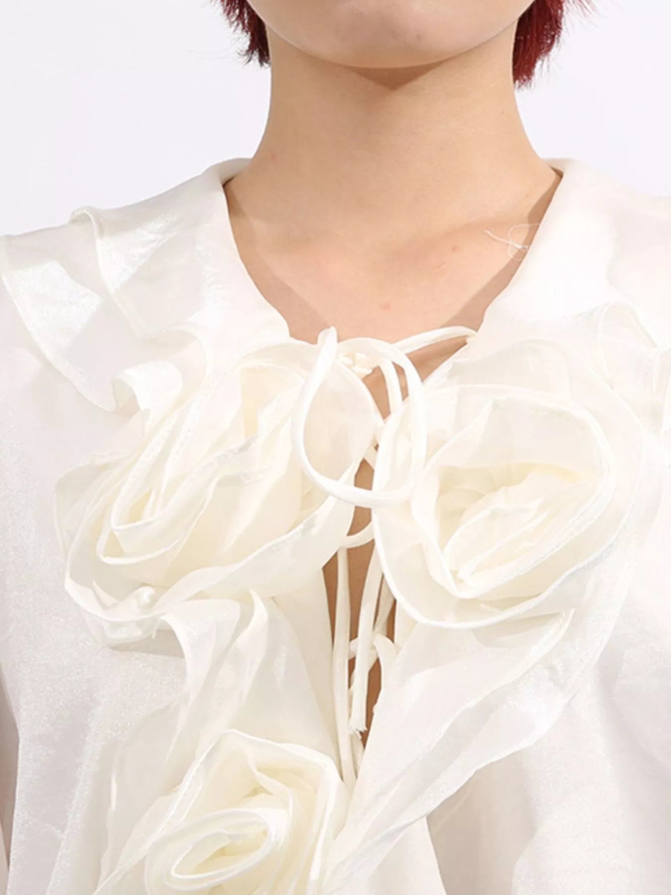 Flower Ruffled Long Sleeve Dress