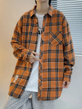 Men's Plus Size Plaid Long Sleeve Shirt