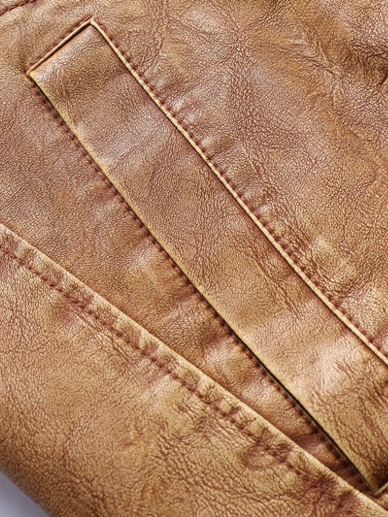 Men's Full Size Faux Leather Sherpa Collar Jacket Plus Size