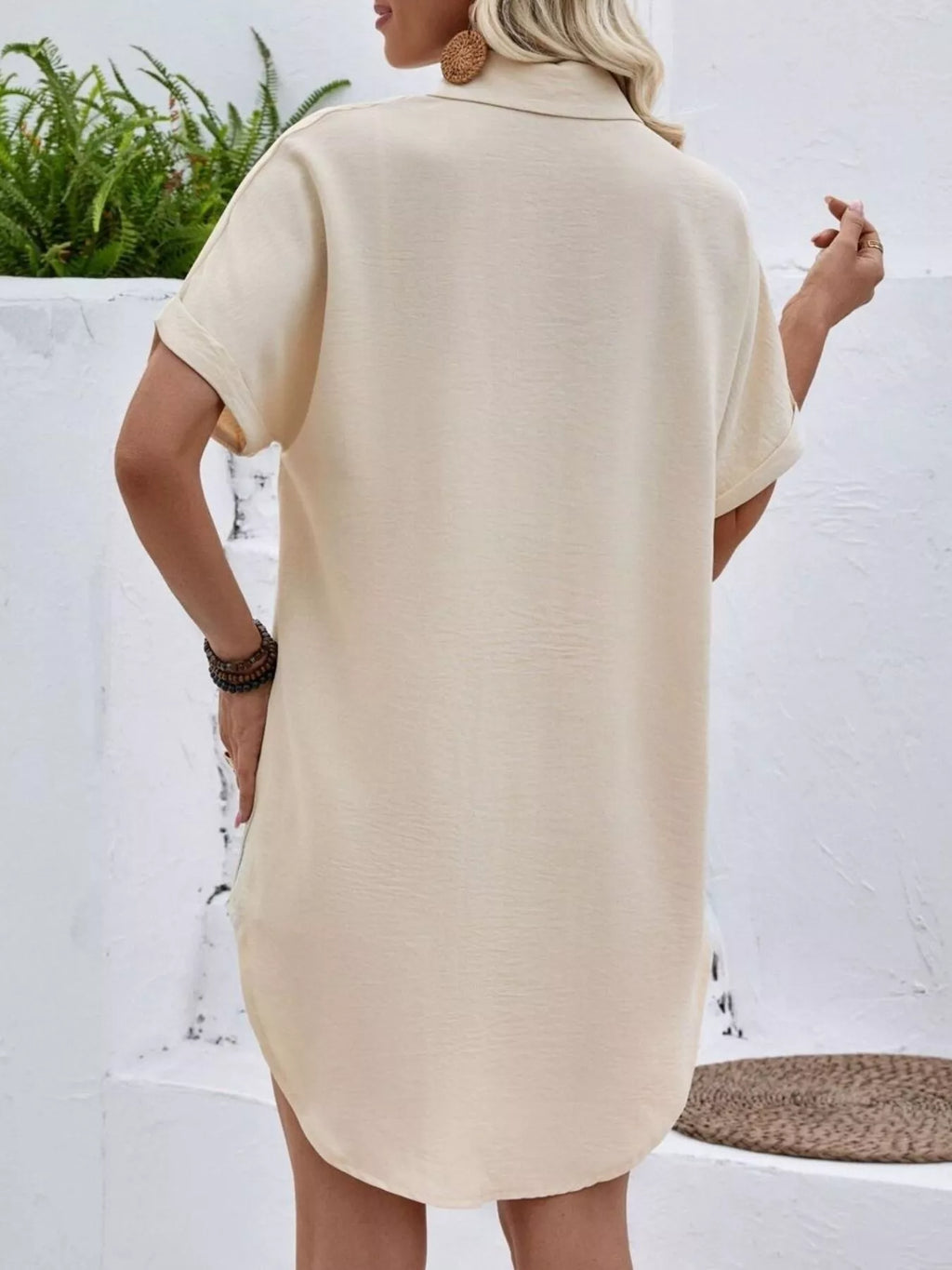 Relaxed Fit Button-Down Longline Shirt