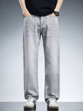 Men's Plus Size Washed Wide Leg Jeans