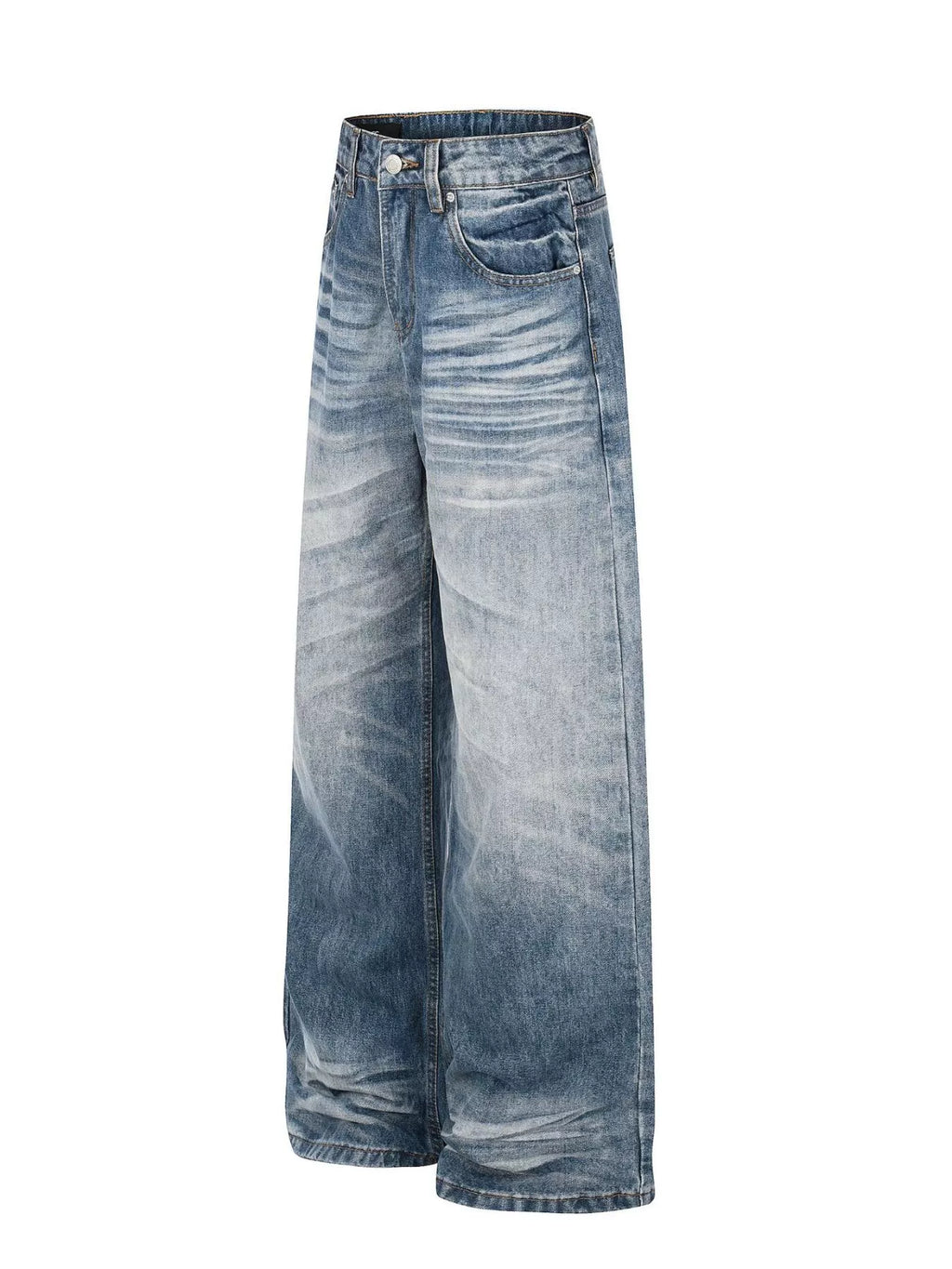 Men's Wide Leg Vintage Wash Jeans