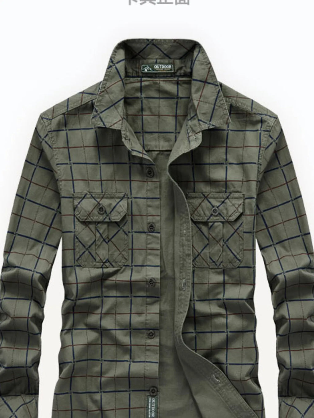 Men's Plus Size Casual Plaid Long Sleeve Shirt