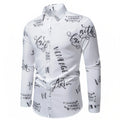 Men's Printed Long Sleeve Button-Up Shirt