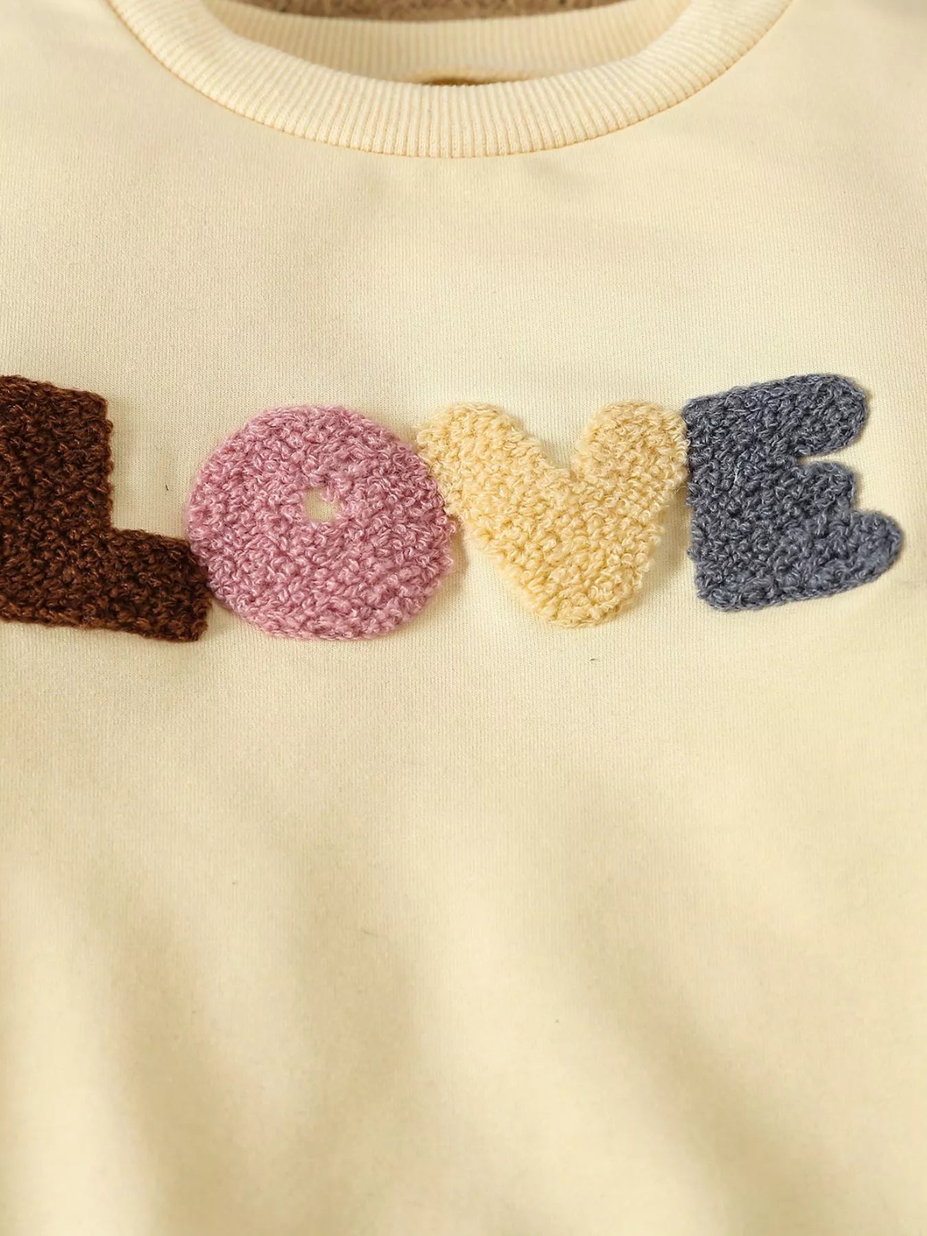 Children's Letter Round Neck Top and Pants Set