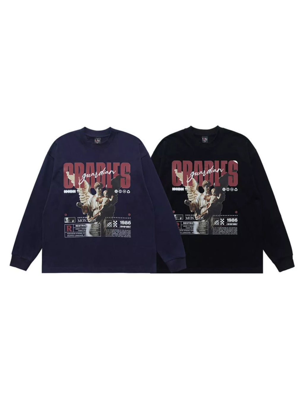 Men's Guardian Angel Graphic Long Sleeve T-Shirt