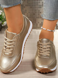 Round Toe Lace-Up Sneakers