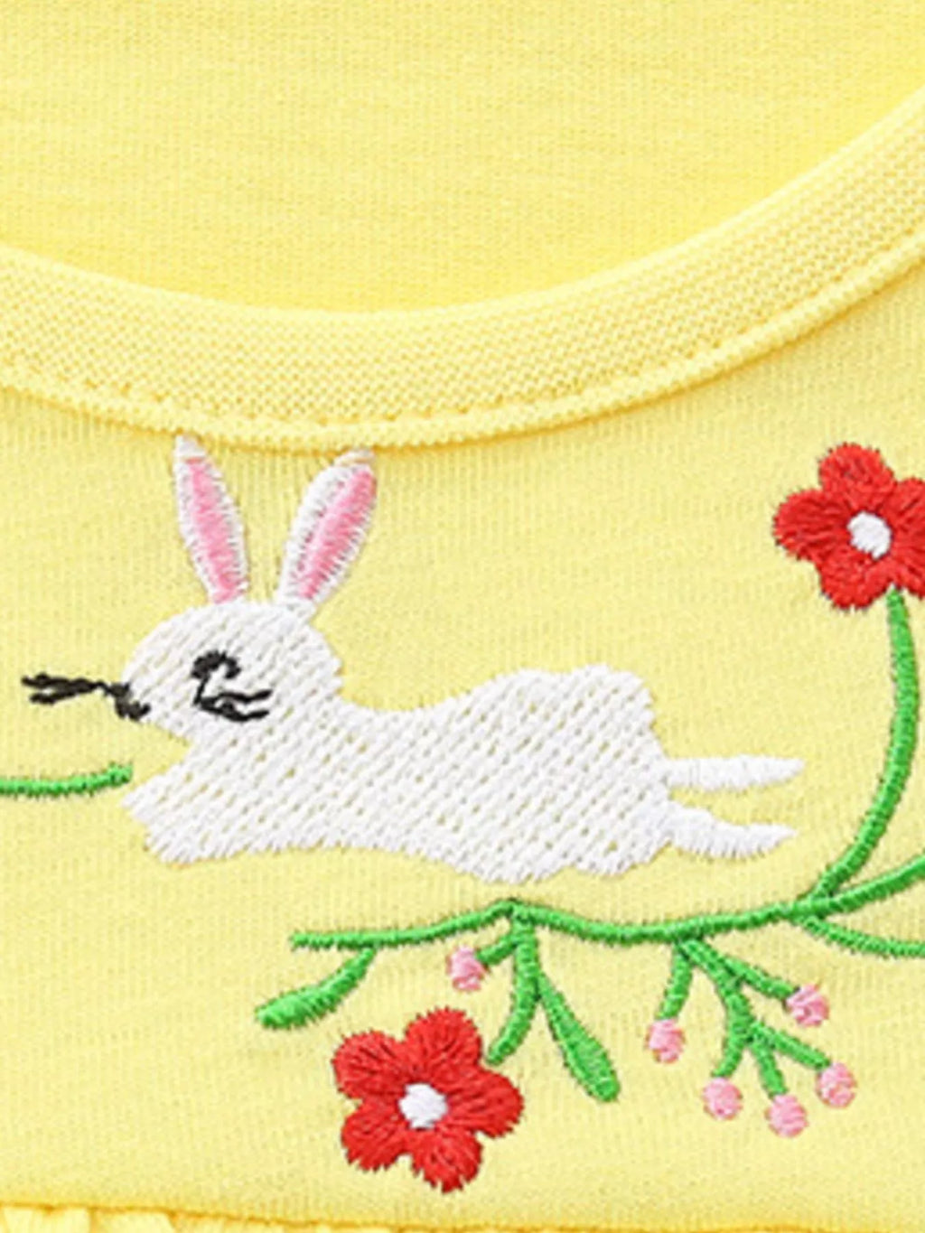 Children's Floral Embroidered Top and Printed Shorts Set