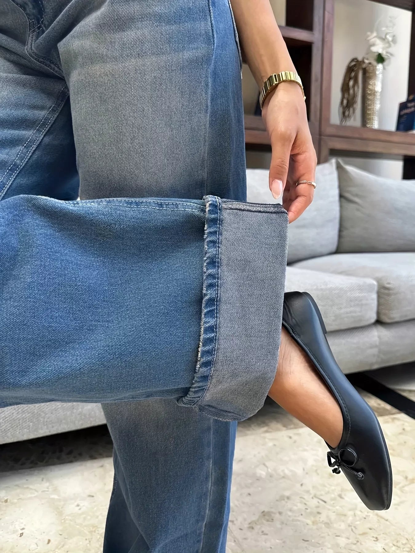 Washed Wide Leg Jeans