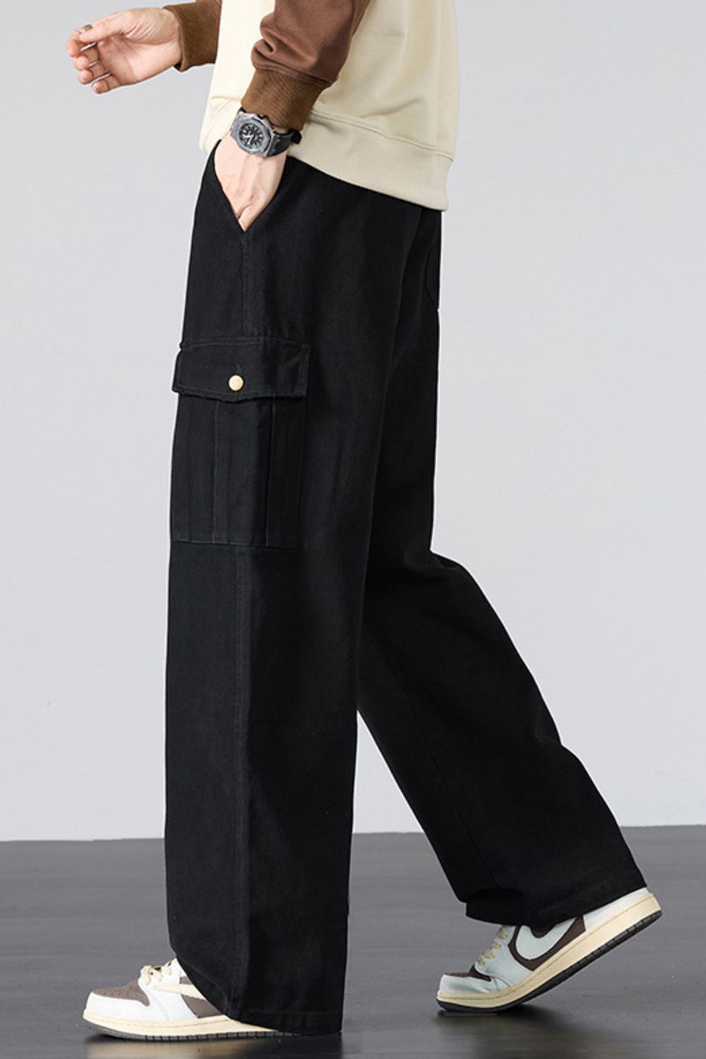 Men's Plus Size Drawstring Loose Fit Cargo Pants