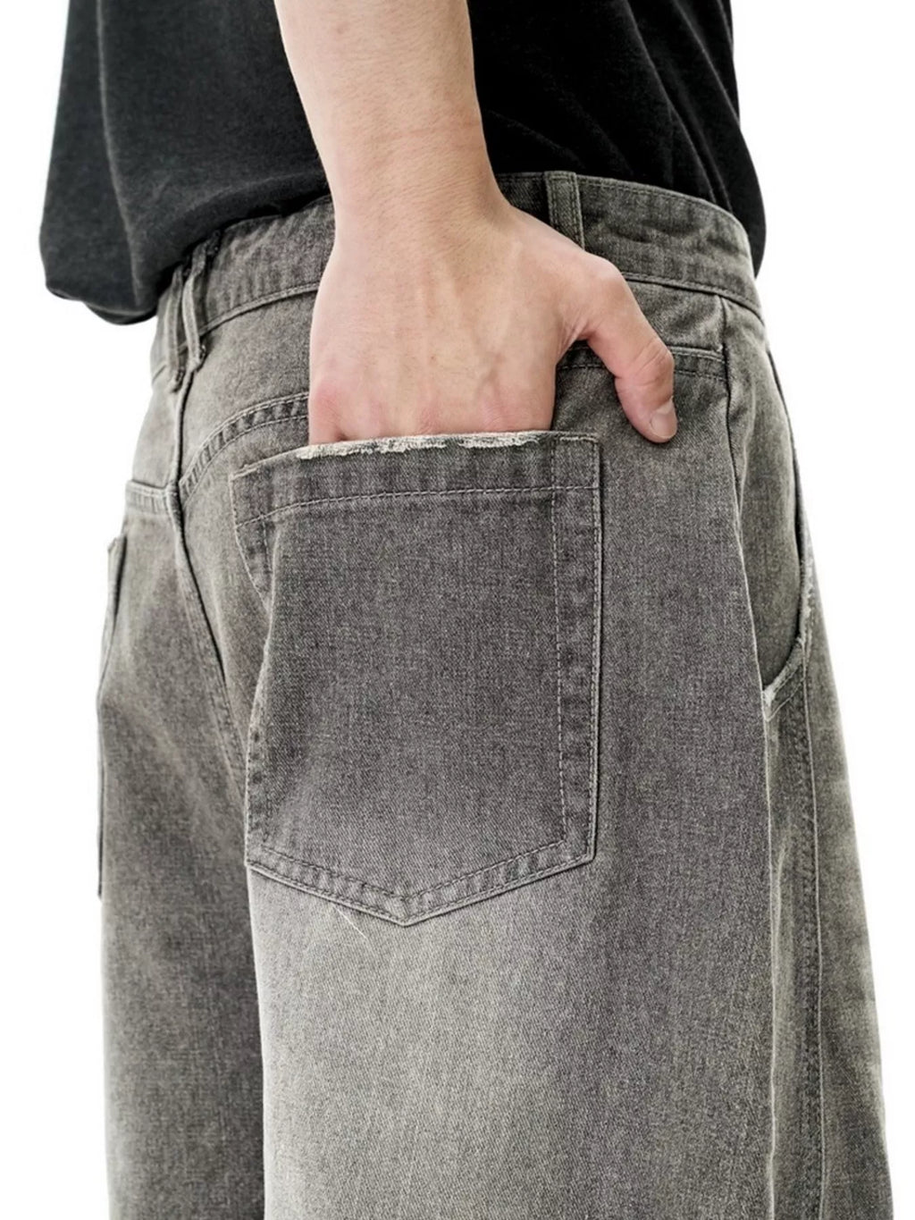 Men's Washed Wide Leg Jeans