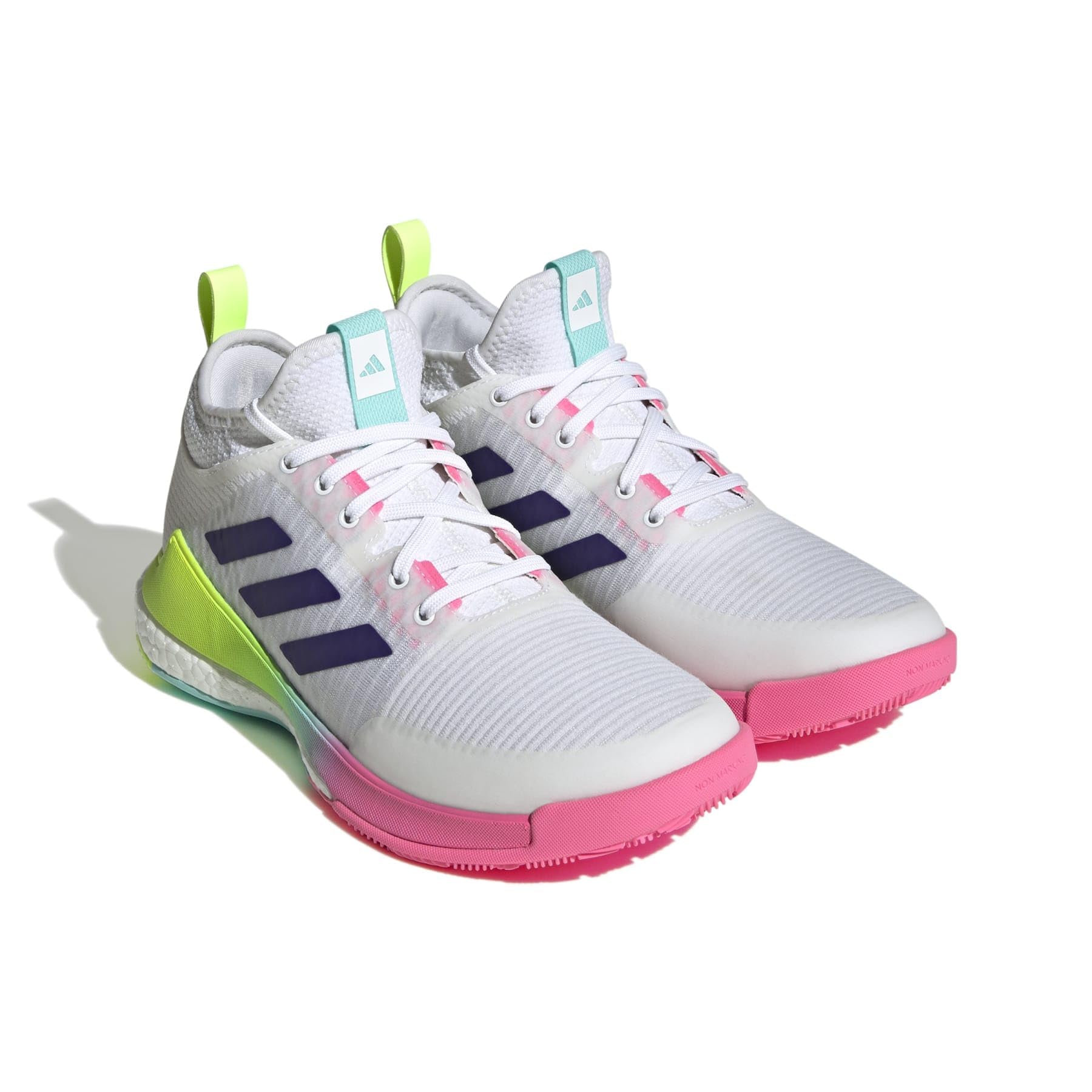 adidas Womens Crazyflight Mid Sneaker White/Team Collegiate Purple/Flash Aqua 13