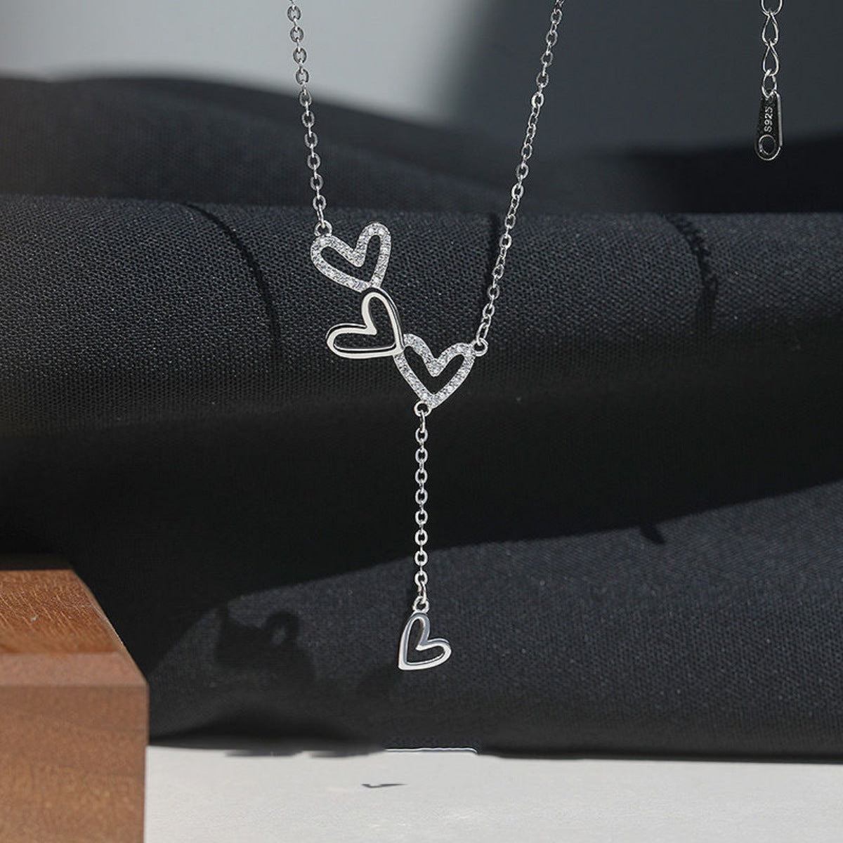 925 Sterling Silver Heart Y-Necklace